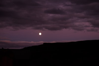 夜晚云层下的月亮